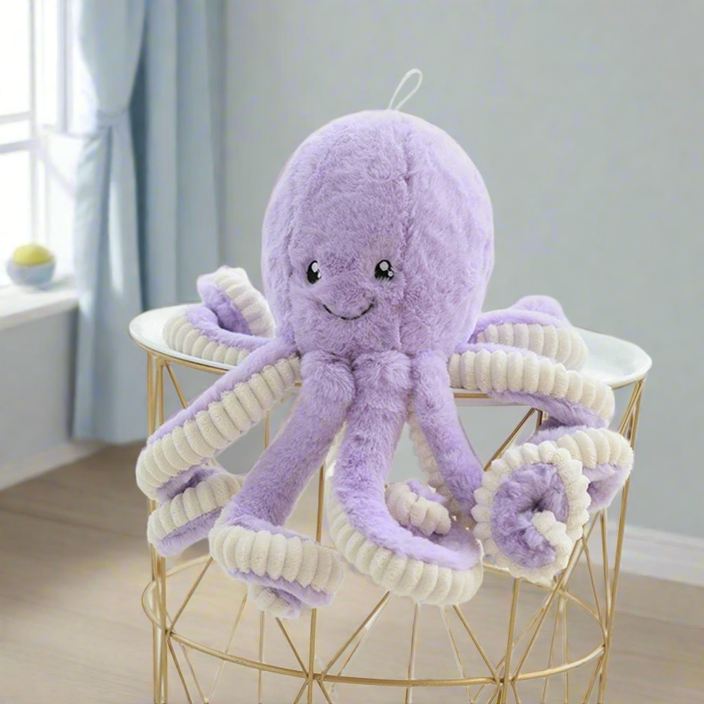 80cm Pastel Pink Lilac Octopus Plush Toy Giant Soft Teddy Plushie Land