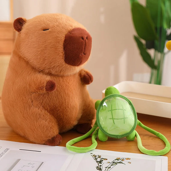 Turtle Bag Capybara Plush Stuffed Animal Toy