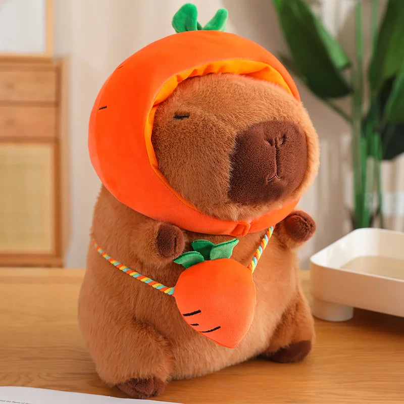 Carrot Capybara Plush Stuffed Animal Toy