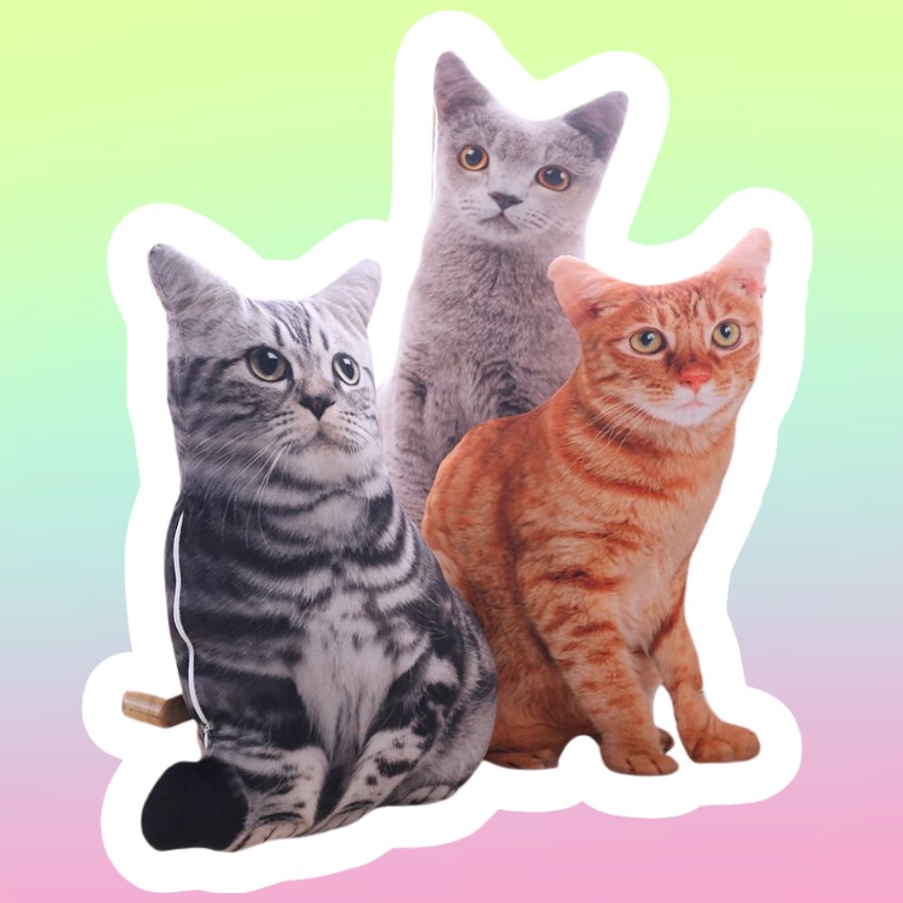 Peluche de peluche tipo gato realista de 50 cm