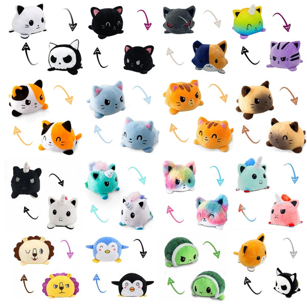 Grey Turtle Reversible Plushie Emotion Double-Sided Flip Toy