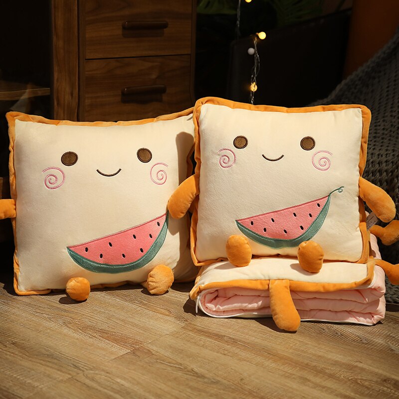 Plush Blanket Bread Pillow 2 in 1 Plushie Toy