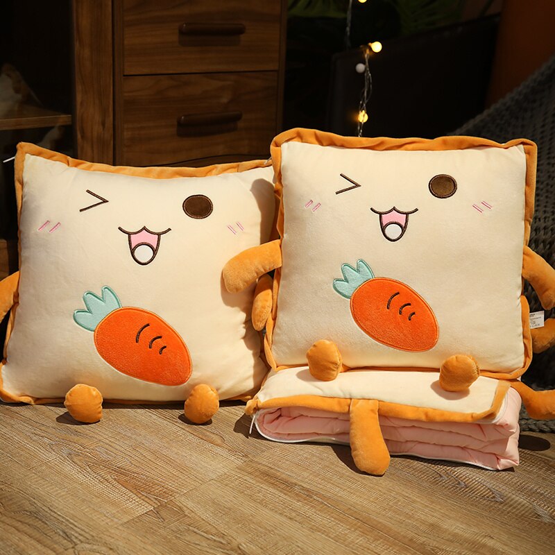 Plush Blanket Bread Pillow 2 in 1 Plushie Toy