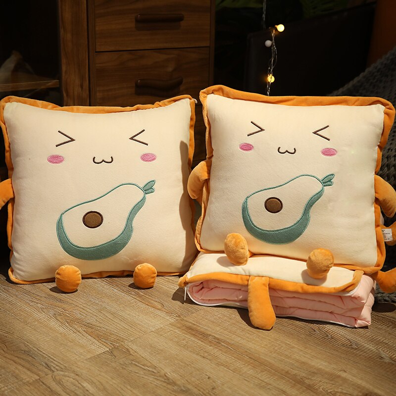 Plush Blanket Bread Pillow 2 in 1 Plushie Toy