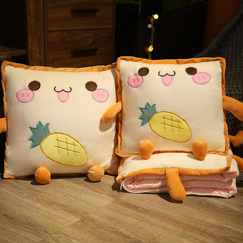 Plush Blanket Bread Pillow 2 in 1 Plushie Toy