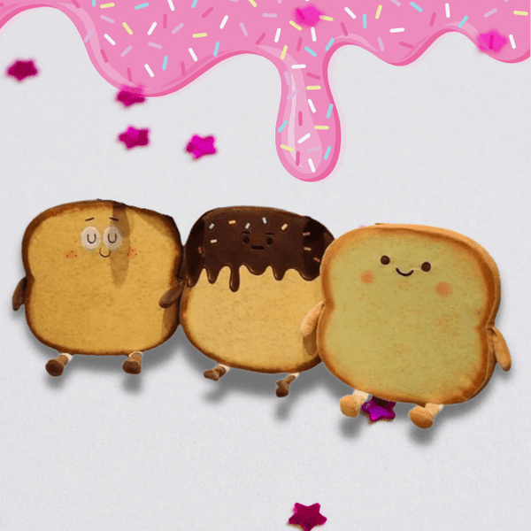 Bread Toast Style Plush Toy Teddy - Yililo