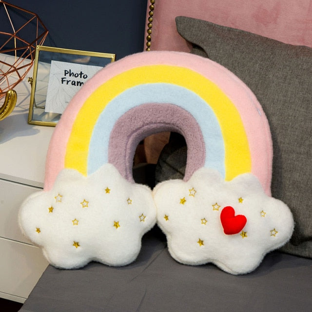 Rainbow Cloud Sun Star Throw Pillow Plush Toy